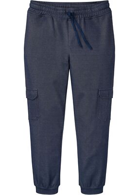 Neu Cargo-Sweathose in Denimoptik Gr. 44/46 (S) Blau Herren Sweat-Hose Pants