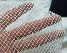 Rete da Pesca Seta Nylon Bianco Maglia Senza Nodi Semilavorato 3x3mm Foro Rete