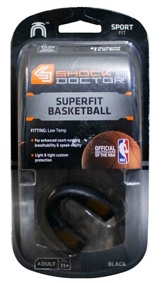 Basketball Sports Mouth Guard Superfit Adult Age 11+ Black by Shock Doctor