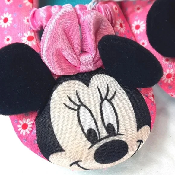 Zapatillas Disney Junior Minnie Mouse Niñas Pequeñas Talla L 9-10 Rosa Negro Flores Foto 2 de 4
