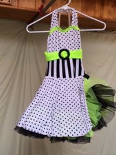 Polka Dot w/ Lime Accents Youth Dance Costume
