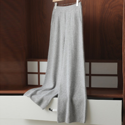 4 Colors Hot Sale New Casual Loose Cashmere Knit Mink Cashmere Wide Leg Pants