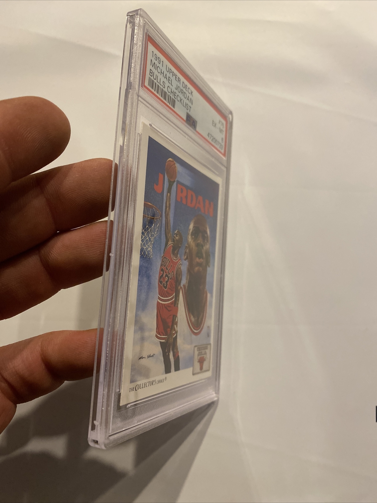 Michael Jordan PSA 6 Vintage Basketball Card Upper Deck Chicago Bulls NBA 1991 view 7