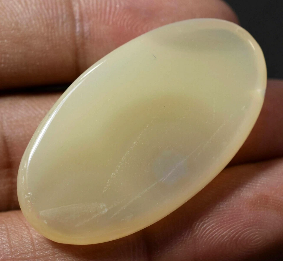 Hermoso cabujón de diseñador de ágata blanca natural de 60,52 quilates AAA+ piedras preciosas de calidad Foto 3 de 4