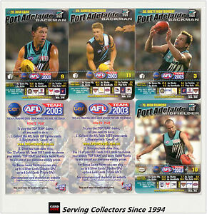 2003 AFL Teamcoach Trading Card Gold Team Set North Melbourne 9
