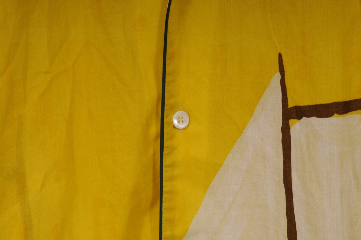 Prada Vintage SS05 Sail Boat Bee Yacht Button Down Medium Yellow