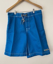 VTG 90s Metallic Blue Nylon Billabong Board Shorts SZ 31 Swim Trunks Surfing
