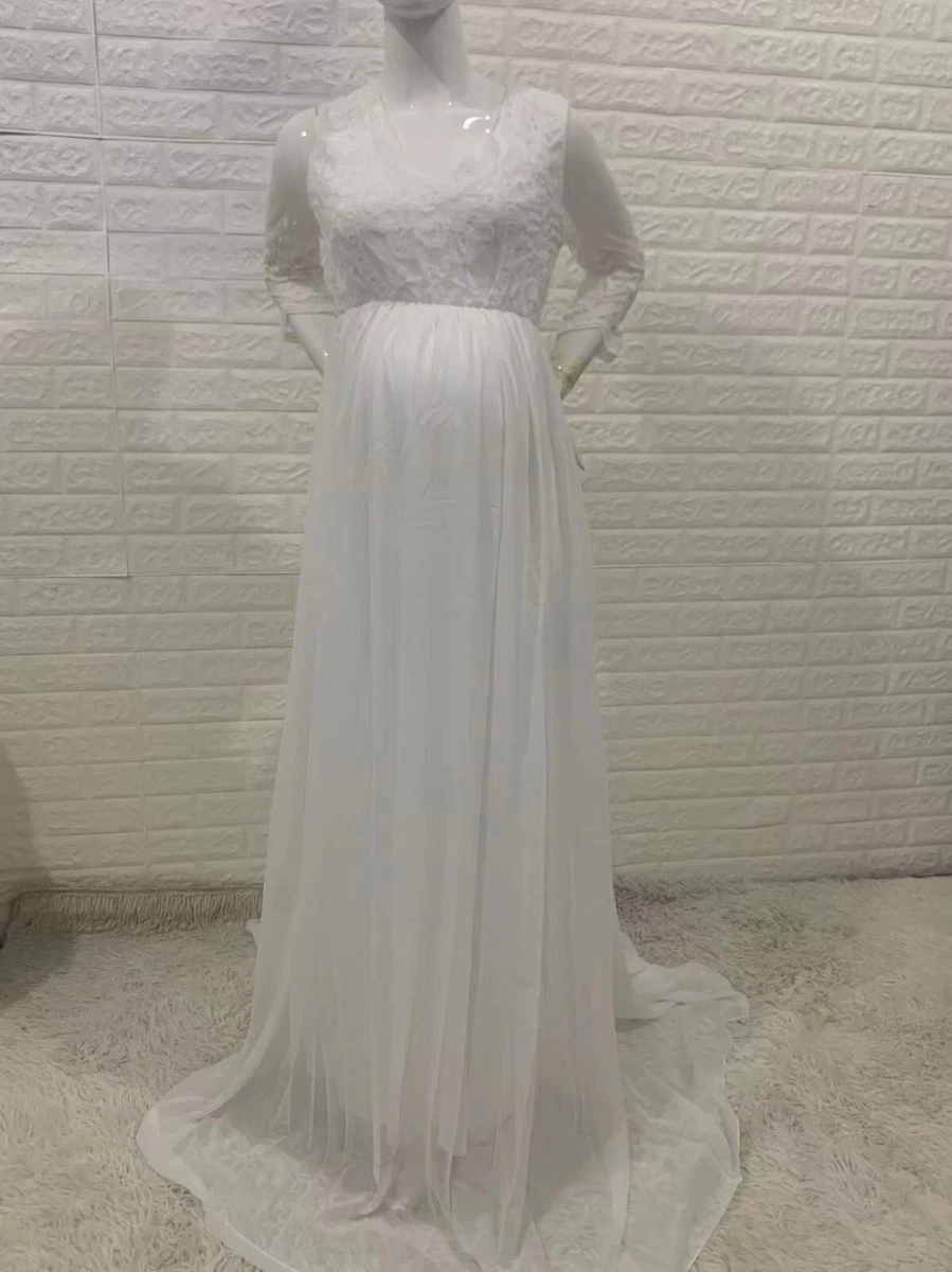 slim fit dress slacks Angel Maternity Roxy Lace Baby Shower Dress main image 1