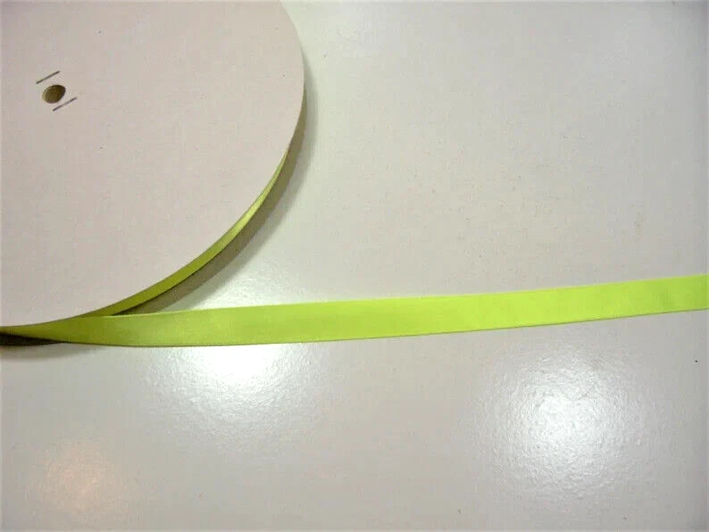 Bright Yellow Single-Face Satin Ribbon 1/2 inch wide x 8 yards Neon Lime B58 - Image 3 of 4