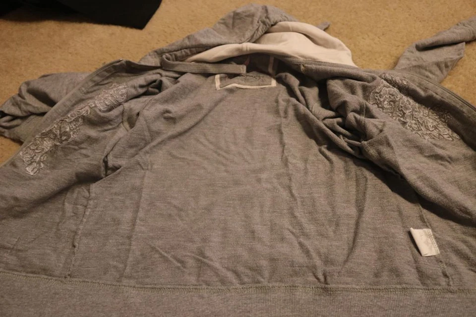 Pantalones de mezclilla para mujer Seventy Three Pepe gris cremallera completa sudadera con capucha 100 % algodón talla L Foto 4 de 4