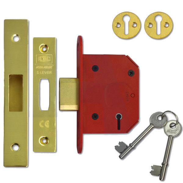 Union StrongBOLT 5 Lever Deadlock 68mm PB (J2105S-PB-2.5)