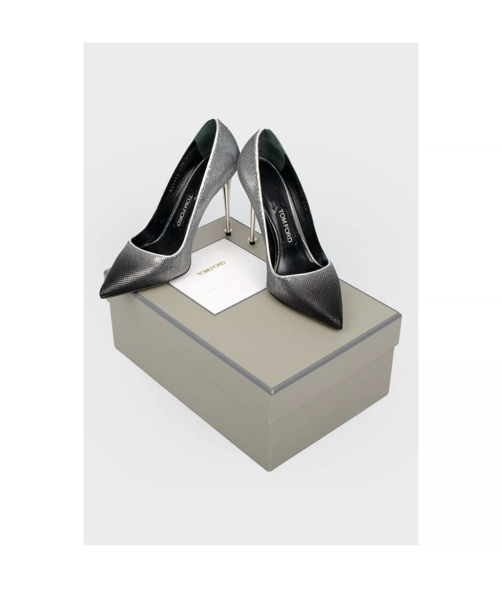 Tom Ford Women Degrade Sequin Silver Leather Pump Heel | eBay display picture 2