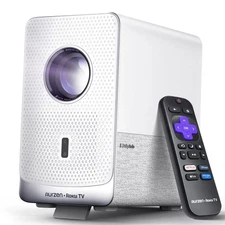 Roku TV Smart Projector with Wifi and Bluetooth, D1R Cube Roku Streaming Expe...