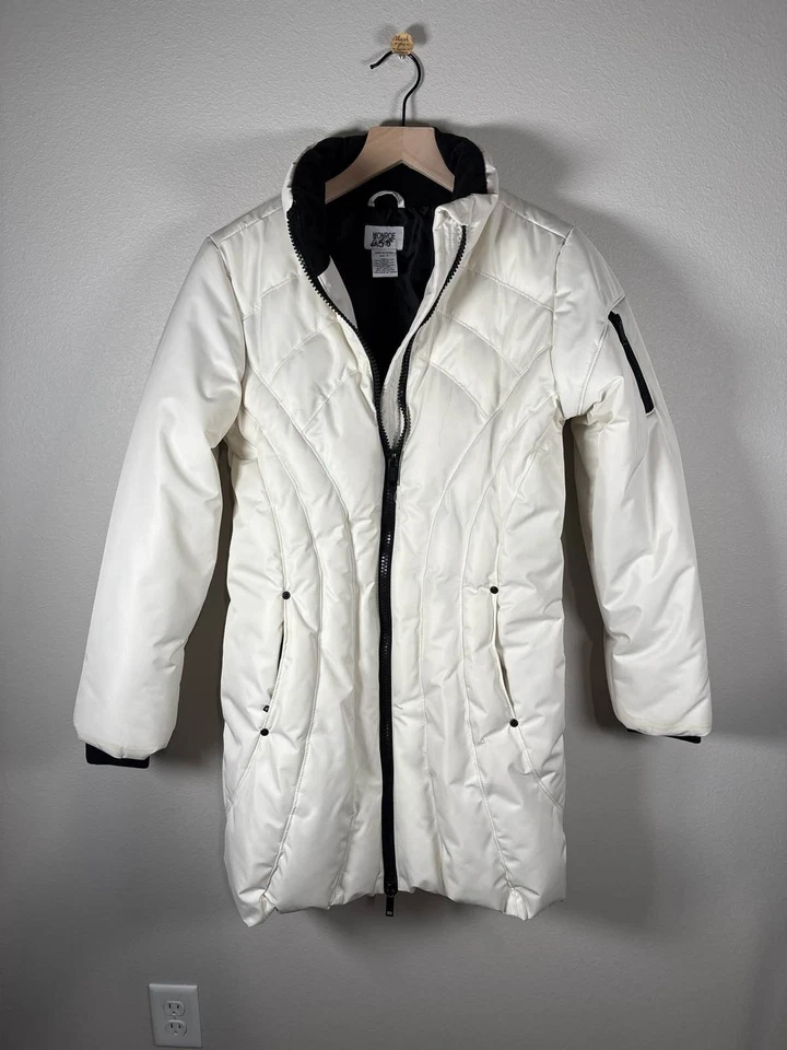 Monroe & Main Women's White Quilted Puffer Jacket Coat Full Zip S W/out hood - Image 2 of 4