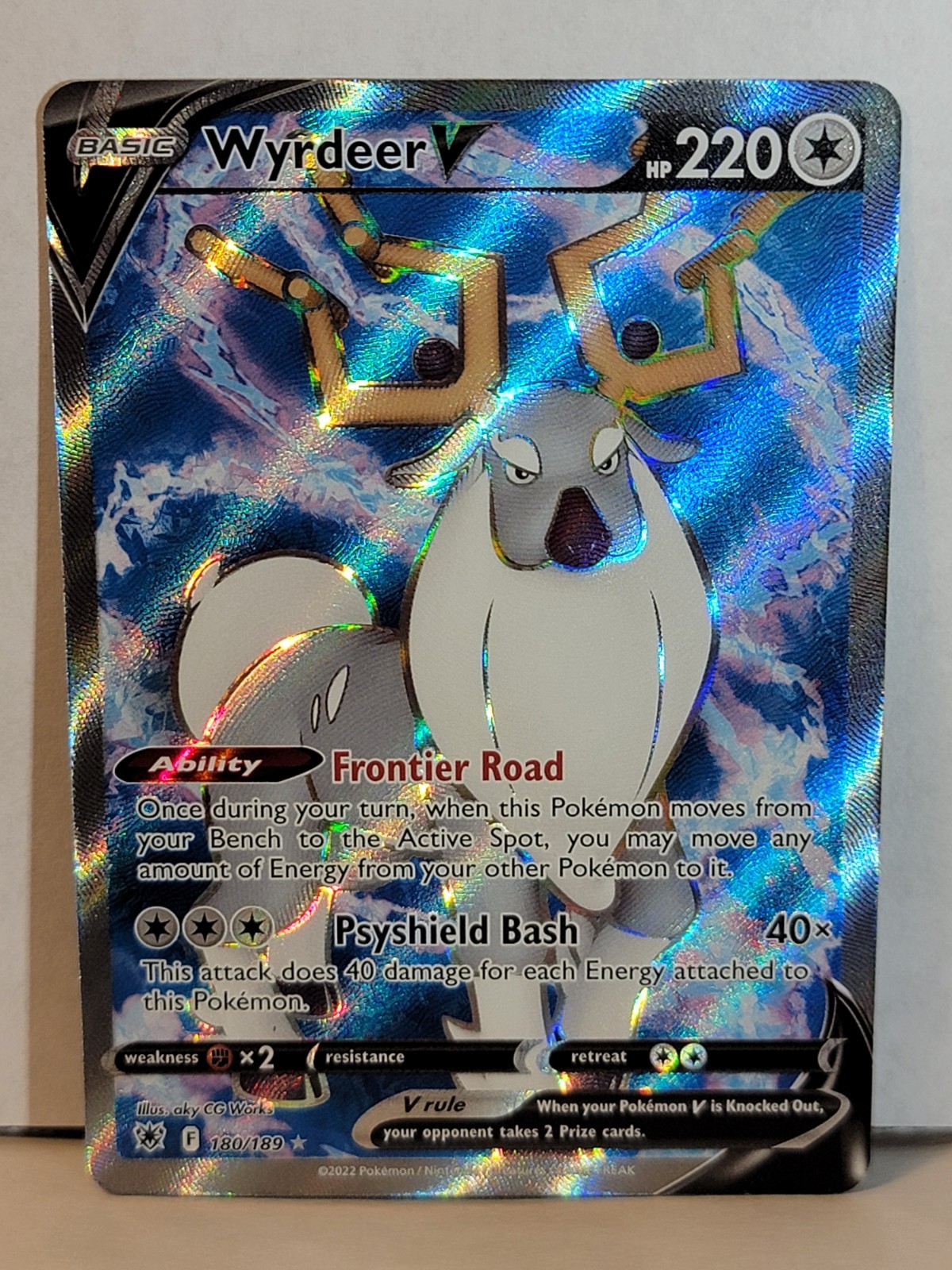 Wyrdeer V Full Art Illustration Holo Rare 180 180/189 Pokemon Tcg 2022