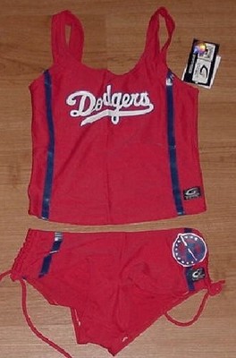 Los Angeles Dodgers Bikini Halter Top Swimsuit Small Ladies Brooklyn Sexy MLB