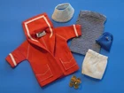 Vtg Barbie #963 Resort Set, Partial + Gold Cork Wedge Shoes, Blue PAK Purse, Lot
