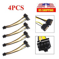 4PCS Dual 15Pin SATA Male to PCIe 8Pin 6 2 Video Card Power Adapter Cable 20CM