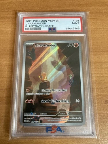 2023 POKEMON MEW 151 English TCG 168 CHARMANDER ILLUSTRATION RARE PSA 9
