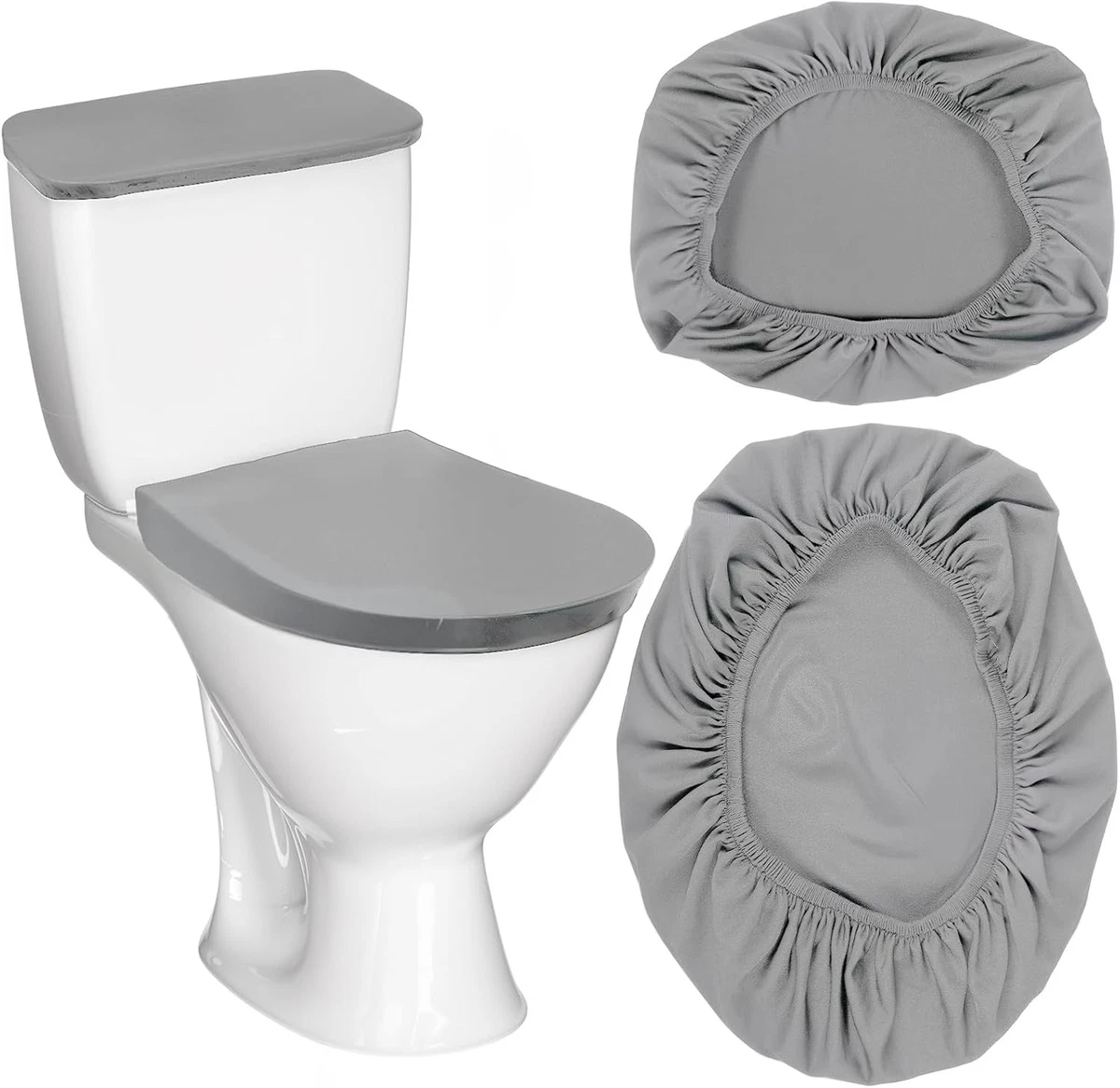 Soft Fabric Toilet Lid Cover - Machine Washable, Fits Most Toilet Seats - Kids & Adults - View #11