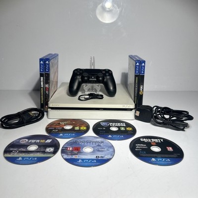 Sony PlayStation 4 Slim PS4 - 500GB Weiß Bundle mit Spielen & Controller