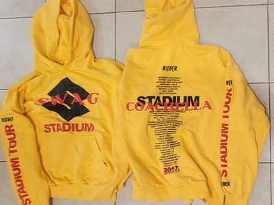 Justin Bieber Official Coachella Medium Hoodie Stadium Tour Yellow