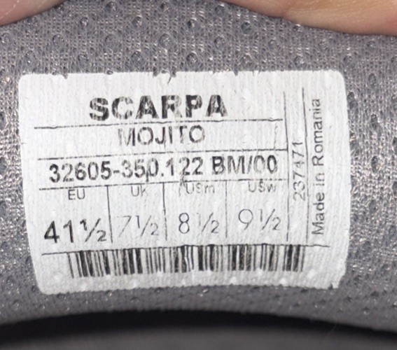 Scarpa Mojito Black Mens Size 7.5 (TV-B1) image 10
