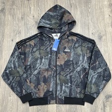 Adidas Jacket Size Small Mens Black Green Cam...