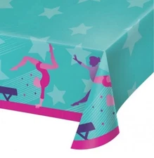 Gymnastics Party Paper Table Cover 54” x 102” Creative Converting  NEW