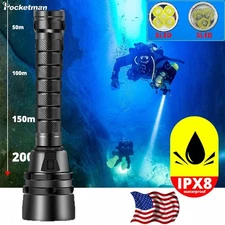 LED Waterproof Underwater Waterproof Hiking Diving Flashlight Scuba Torch Lamp