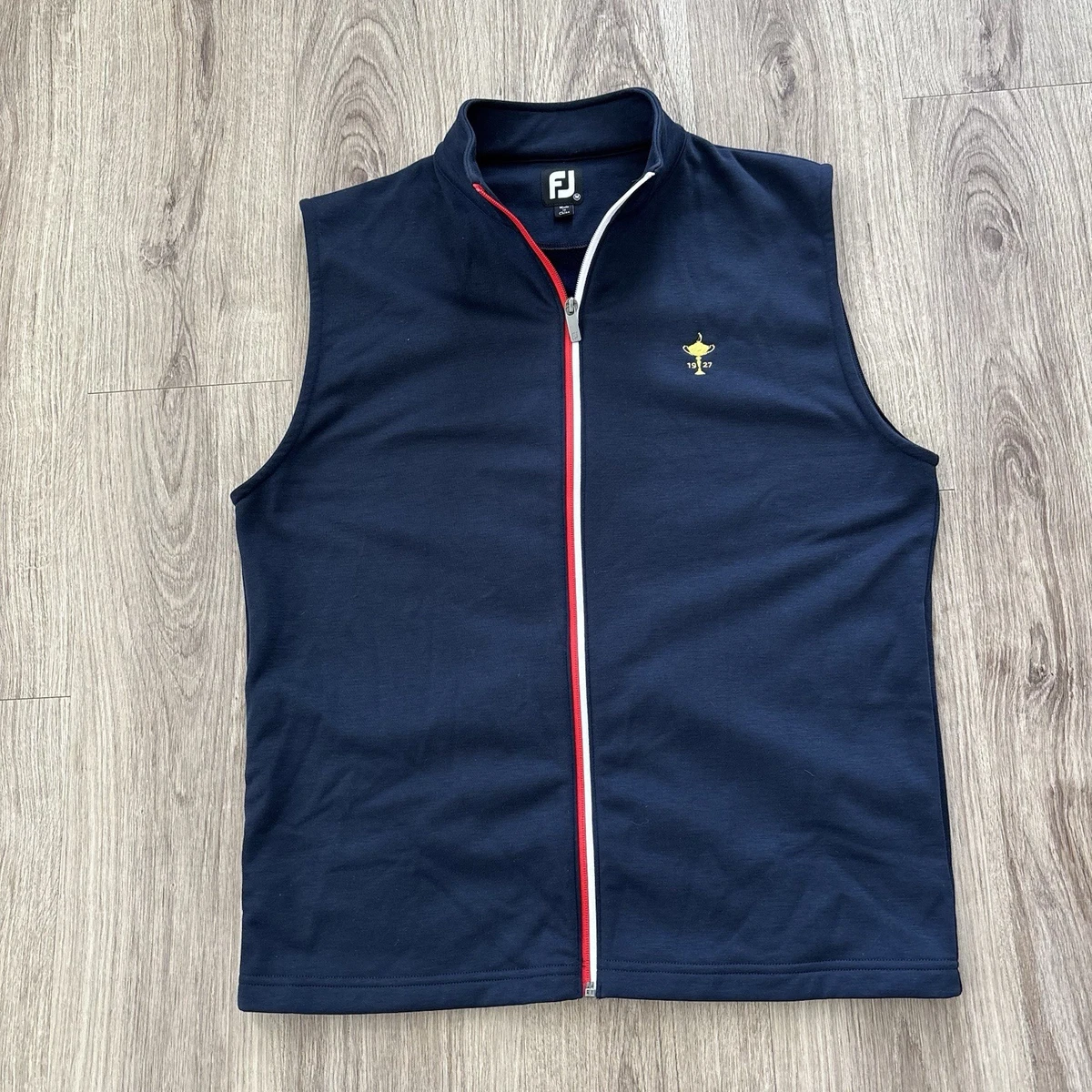 Gilet De Performance FootJoy Homme – Fermeture éclair, Bleu, Côtés élastiques (XL, Occasion)