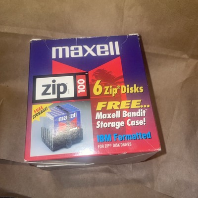 Iomega Zip 100 MB Disks PC 100mb Pack of 6 New in Box With Rare Holder