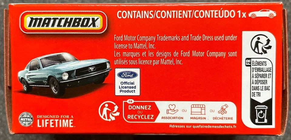 Matchbox 1968 Ford Mustang Fastback 67/125 Power Grabs 1:64 Modellauto Muscle US - Bild 2 von 4
