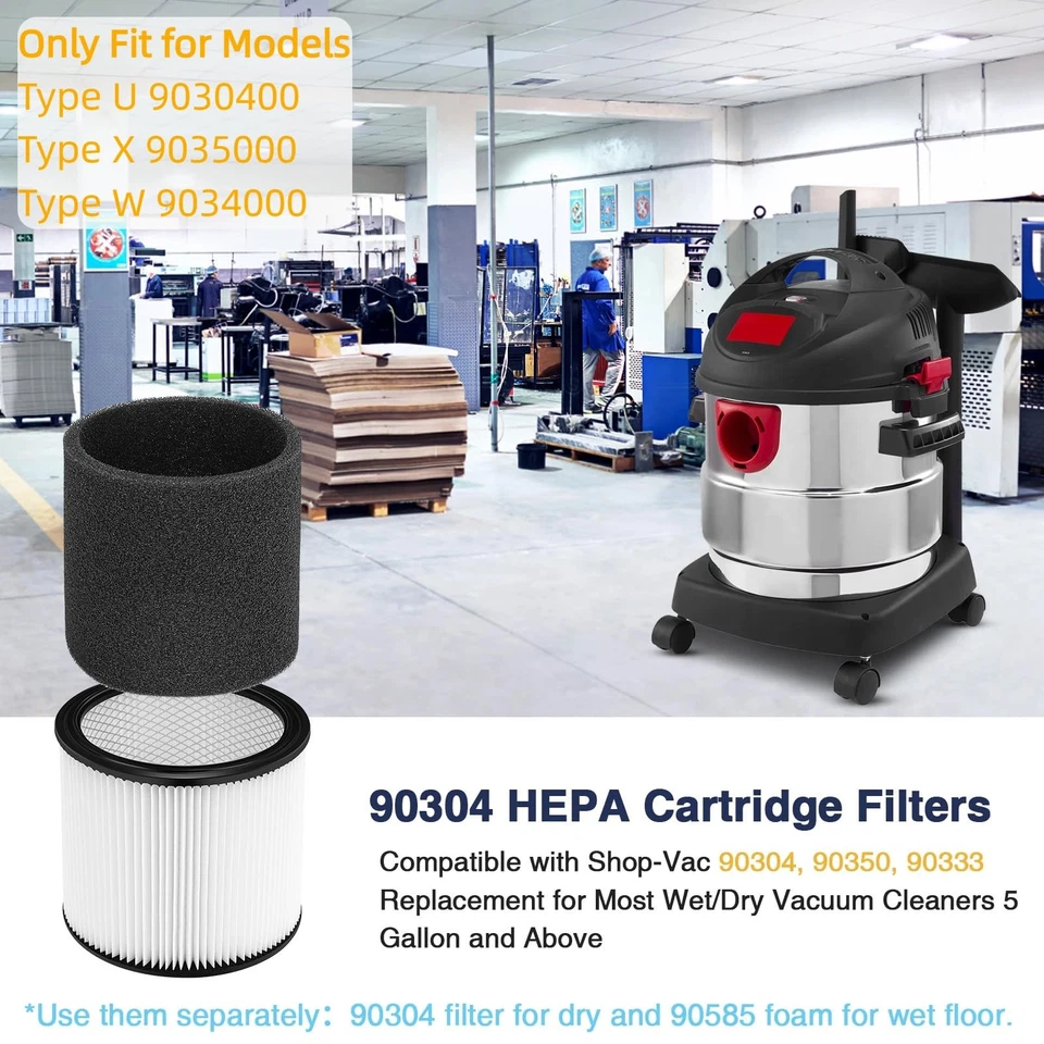 泡沫套过滤器适用于 -Vac 90304 90350 90333 适用于大多数干湿吸尘器... — 第 3/4 张图片