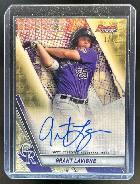 2019 Bowman's Best Grant Lavigne Auto Autograph SuperFractor #1/1 Rockies