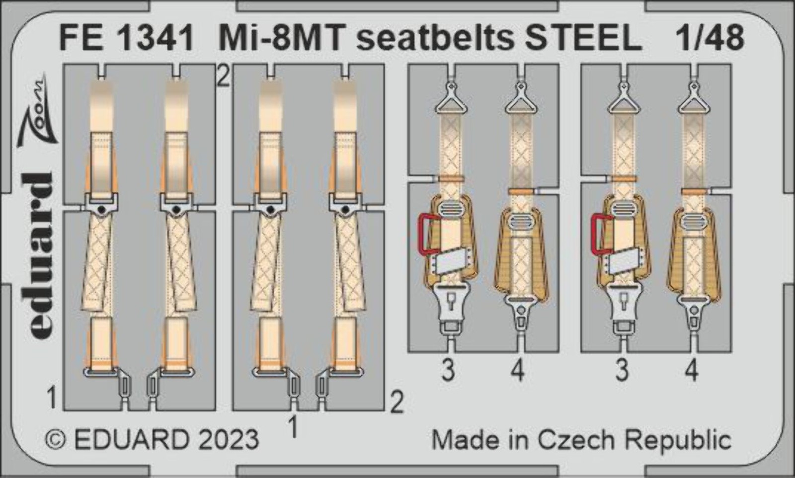 Eduard FE1341 1:48 Mil Mi-8MT seatbelts STEEL