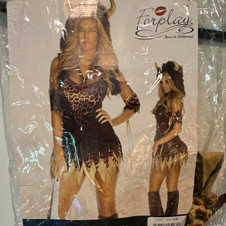 Forplay Queen of the Cave Halloween Costume Dress Brown/Black S/M Animal Print