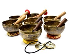 7 inches size full moon singing bowl set of 7 - Tibetan Singing bowls - yoga