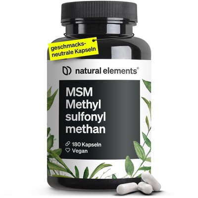 MSM Kapseln 180 vegane Kapseln Laborgeprüfte 1600mg Methylsulfonylmethan (MSM)
