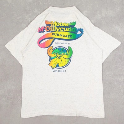 Vintage 90s Moose Mcgillycuddys Single Stitch Graphic T-Shirt L Herren Grau 
