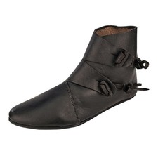 Wikinger Schuhe Typ Jorvik mit einfach genagelter Sohle Schwarz; Mittelalter