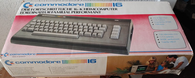 Commodore C 16 1985 (+  Netzteil, TV Cable) in OVP works 8-bit 236782 .264