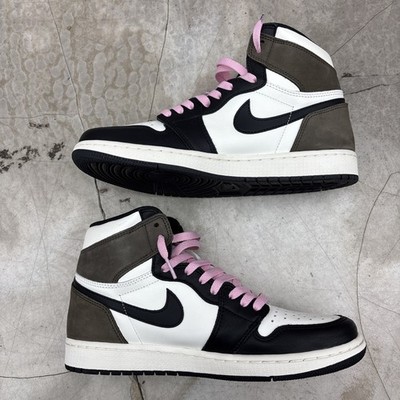 dark mocha jordan 1 with pink laces