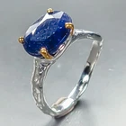 Handmade 5 ct Blue Sapphire Ring 925 Sterling Silver Size 7 /R463125