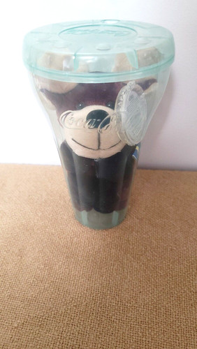 Stuffed Reindeer Sweden International Coca Cola Bean Bag Plush & Cup