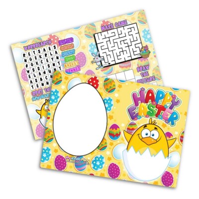 12 Stück Aktivitätsblätter Ostern Spaß & Spiele - Partytütenfüller