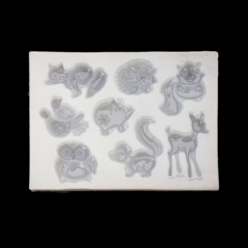 Forest Animal Silicone Mold for Resin Jewelry - Pig Elk Owl Design