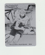 William Dufour 2021-22 SP Game Used Black Printing Plate 1/1