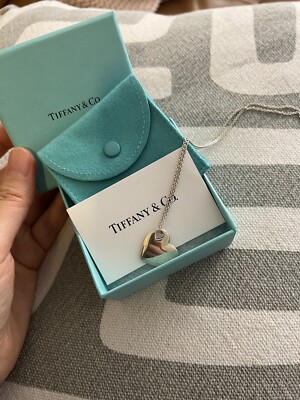 Tiffany & Co 925 Sterling Silver Heart Pendant Necklace 15.75