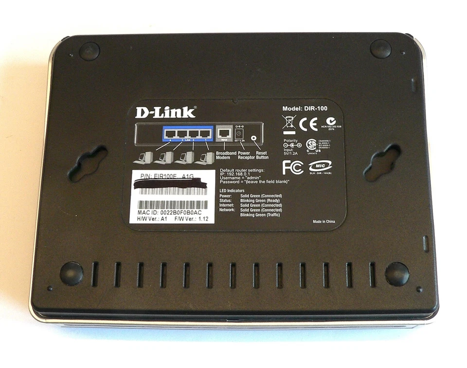 D-LINK WLAN Router DIR-100 4 Port Switch #4942 - Bild 3 von 4